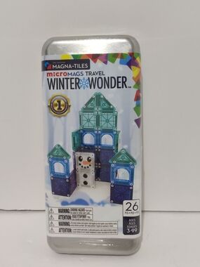MAGNA-TILES microMAGS Travel WINTER WONDER Travel Set  26Pcs.  NEW and SEALED
